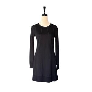Title Nine Wool Blend Long Sleeve Black‎ Sweater Dress Golf Pickleball Small